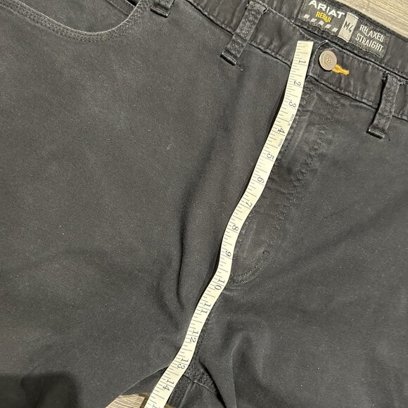 Ariat 46x32 Rebar M4 Pants DuraStretch Tough Double Front Straight Leg Black - Picture 11 of 14